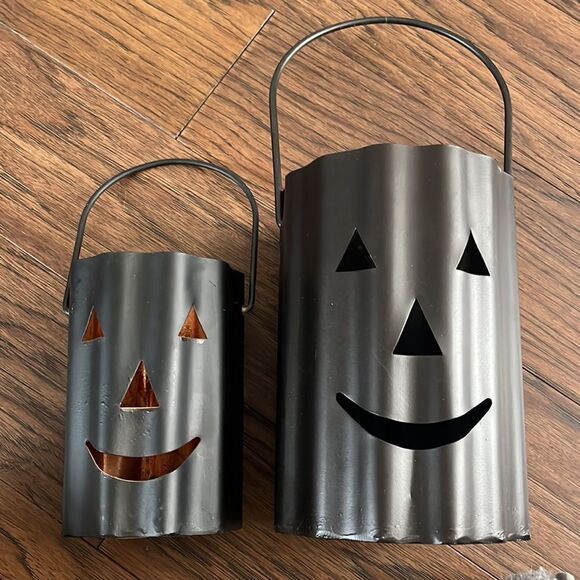 Pumpkin Fall Candle Decor Rustic Industrial vibe - Picture 2 of 7